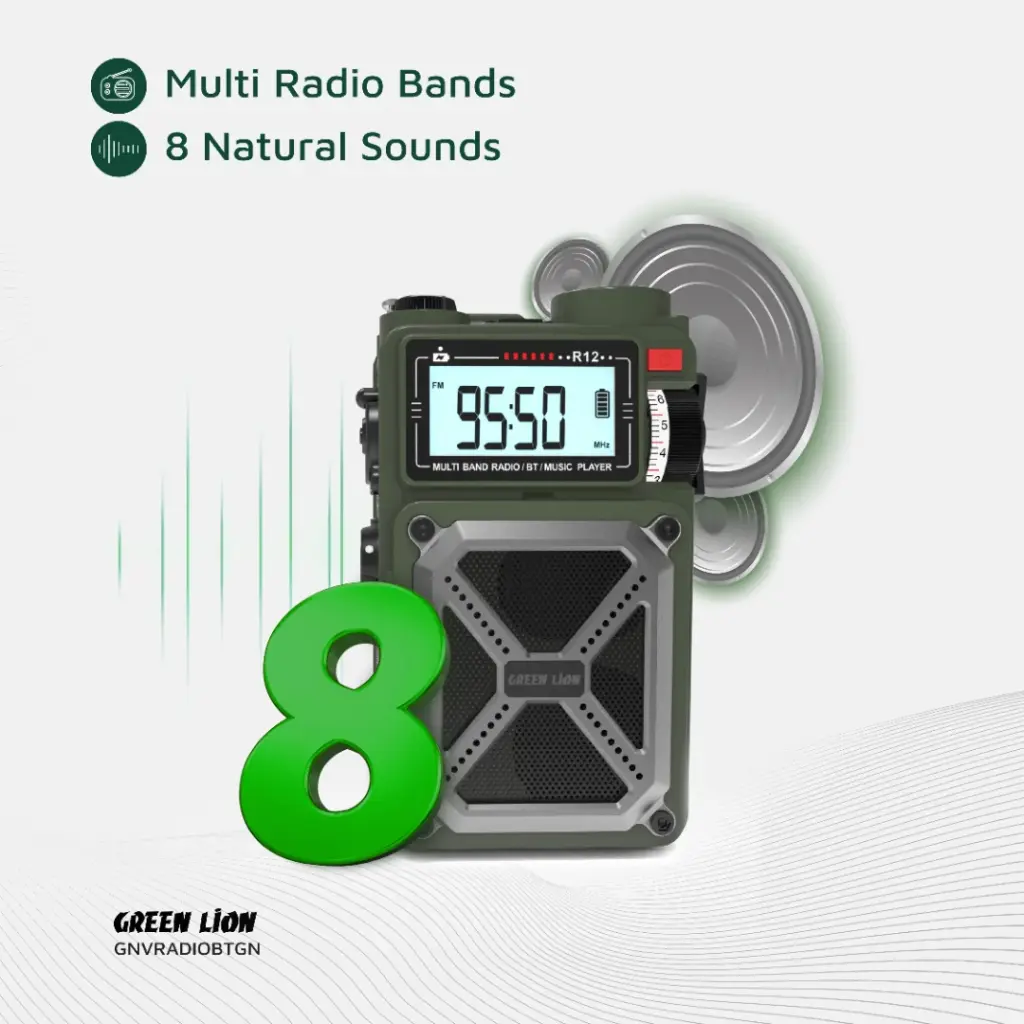 Green Lion Vintage Solar Pro Radio | Speaker | Power Bank | Compass | Flashlight