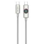 Green Lion Volt Display USB-C to USB-C Nylon Braided Cable - Titanium