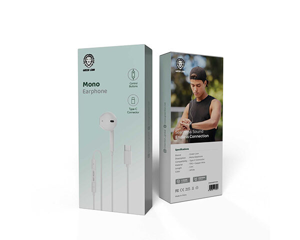Green Lion Wired Mono Earphones with Type-C Connector
