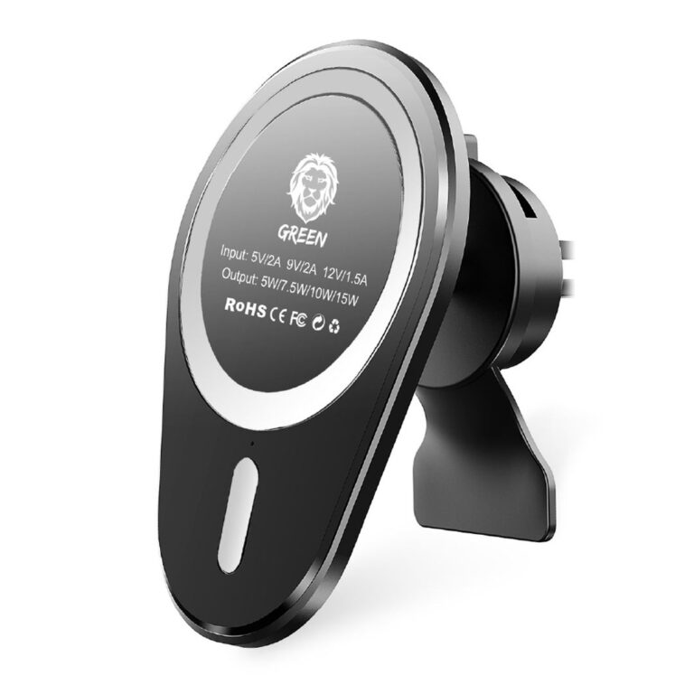 Green Lion Wireless Magnetic Car Charger / Mount 15W ( Air Vent + Stick-on-Holder )