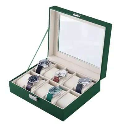 Green Lion classic Watch Box 10 slots with Glass