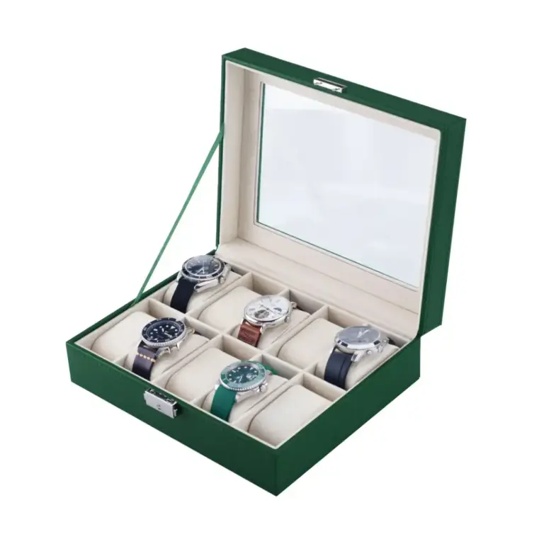 Green Lion classic Watch Box 10 slots with Glass