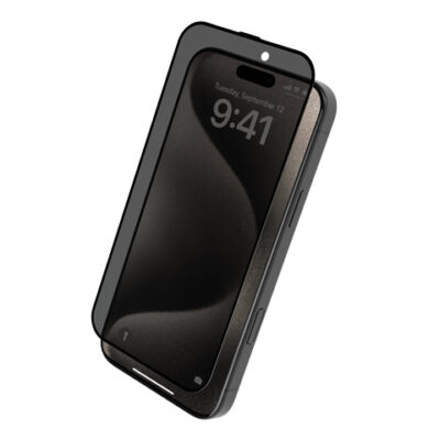 Levelo 3D Resin Glue High Silicone Aluminum Glass Screen Protector for iPhone 16 Series - Privacy
