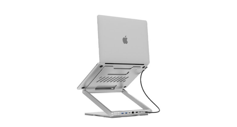 Levelo AeroLink Laptop Stand With Built-In Portable 7 In 1 Hub