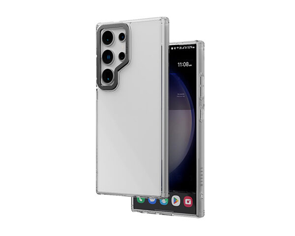 Levelo Clara Metallica PC Case For Samsung S24 Ultra - ClearBlack