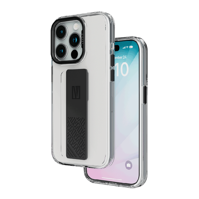 Levelo Graphia Shock-Proof Edges IMD Silicone Grip Clear Case for iPhone 15 Series