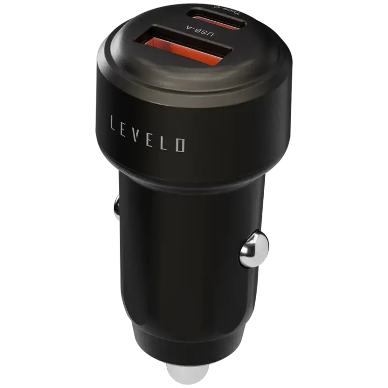 Levelo Nori Mini 60W Car Charger - Gun Grey