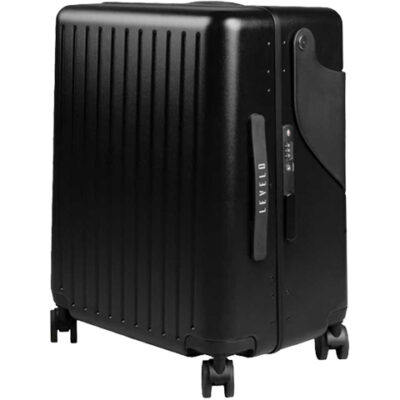 Levelo RoamRide 22" Travel Luggage With Child Seat - Metallic Black