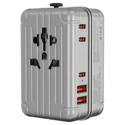 Gadget Pulse Kenya 57 Levelo Roamiversal 2400W Luggage Design Travel Adapter - Aluminum Silver