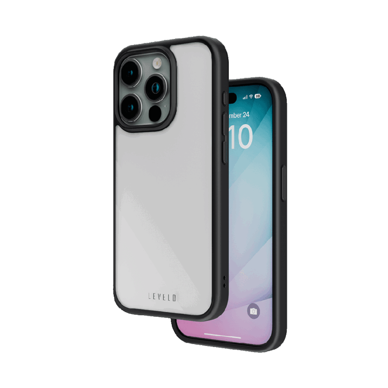 Levelo Solo Shock-Proof Edges with Airguards Clear Case for iPhone 15 Series
