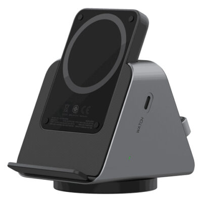 Levelo TERRA Rotating 3 in 1 Wireless Charging Stand with Portable 5000mAh Power Bank