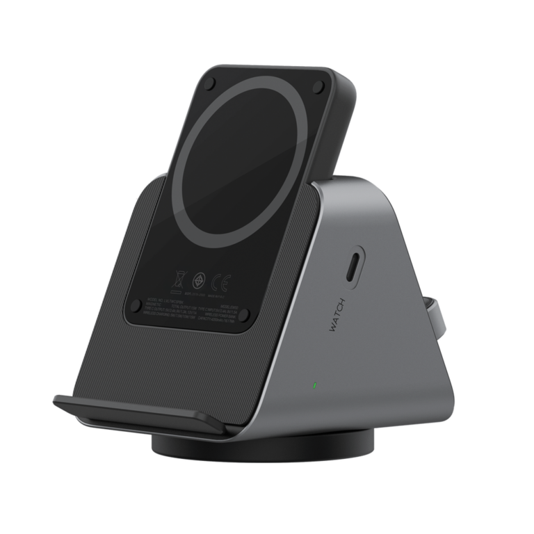 Levelo TERRA Rotating 3 in 1 Wireless Charging Stand with Portable 5000mAh Power Bank