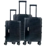 Levelo Travelo Aluminum & PC Luggage Set - Metallic Black