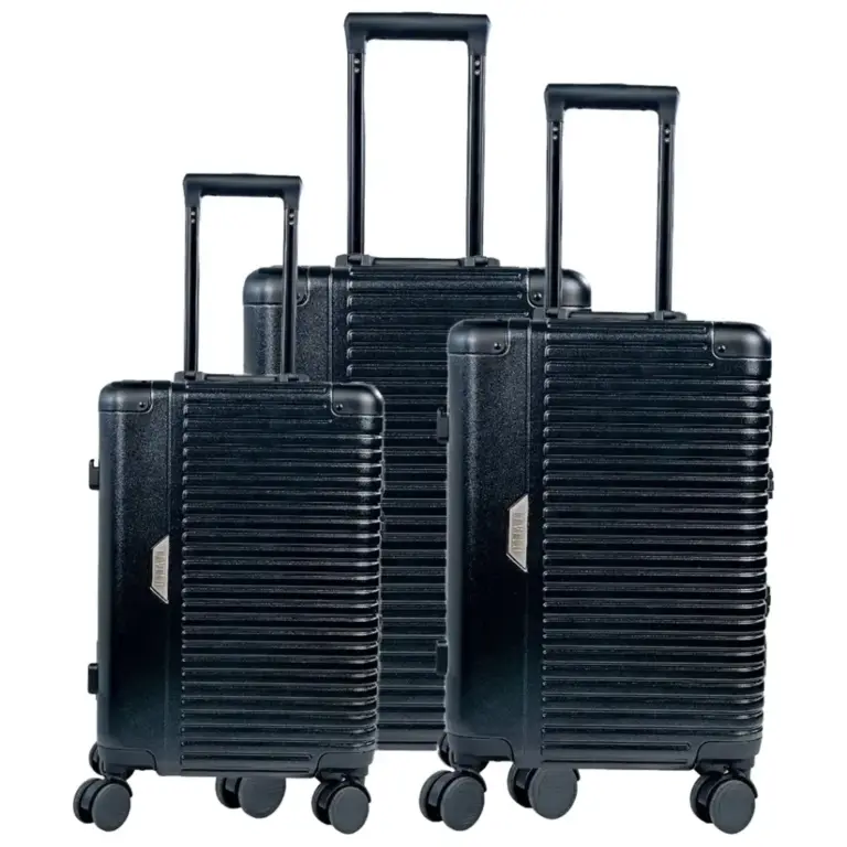 Levelo Travelo Aluminum & PC Luggage Set - Metallic Black