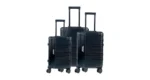 Levelo Travelo Aluminum & PC Luggage Set - Metallic Black