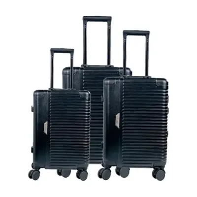 Levelo Travelo Aluminum & PC Luggage Set - Metallic Black