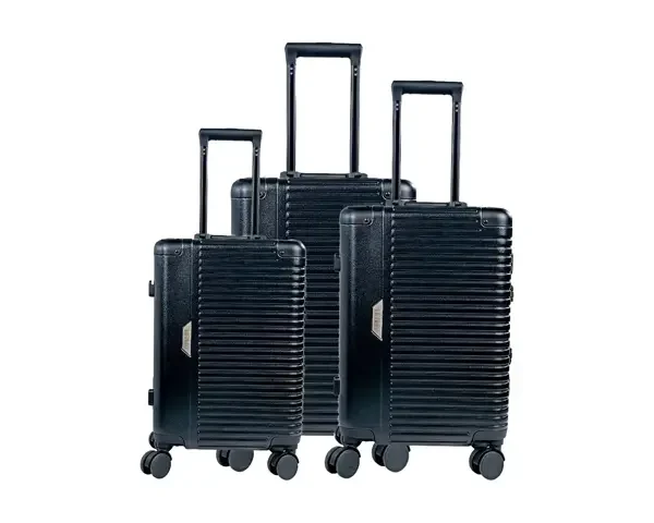 Levelo Travelo Aluminum & PC Luggage Set - Metallic Black