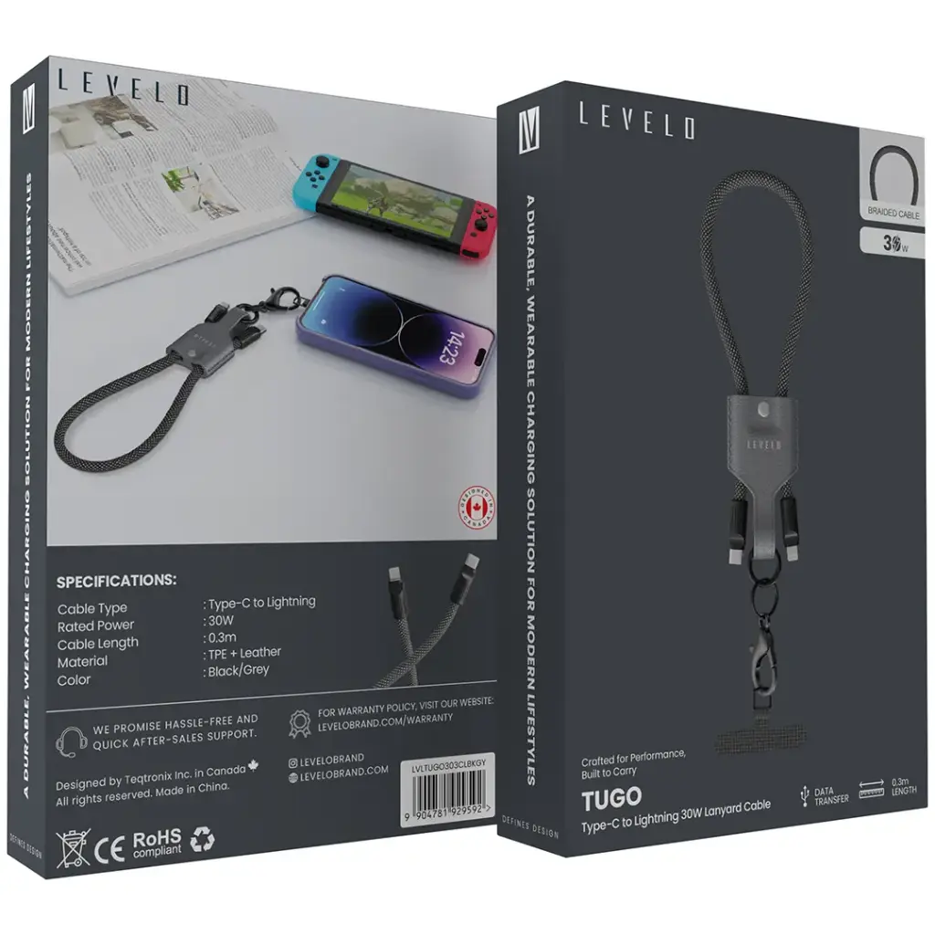 Levelo Tugo Type-C to Lightning 30W Lanyard Cable