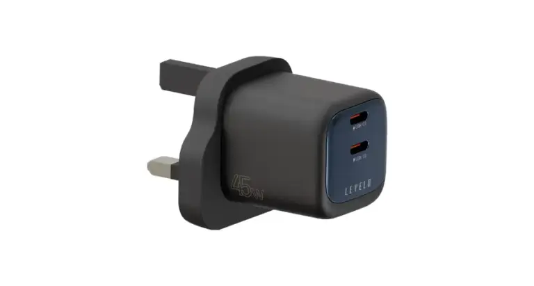 Levelo Vero GaN Double Port Adapter 45W - Black / Blue
