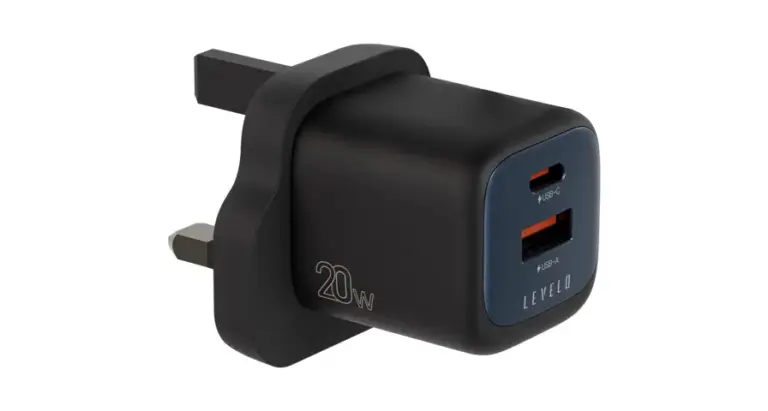 Levelo Vero GaN Double Port Adapter 20W - Black / Blue