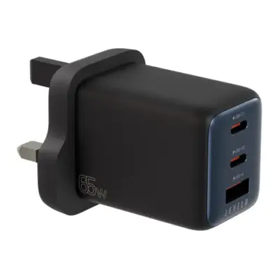 Levelo Vero GaN Double Port Adapter 65W - Black / Blue