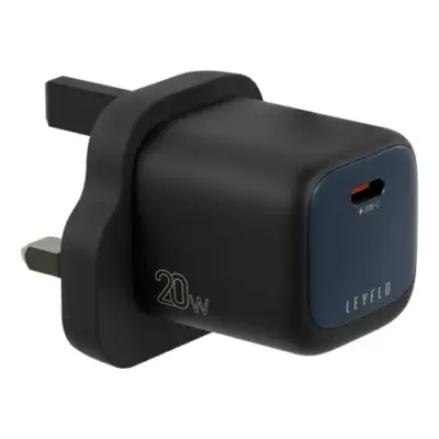 Gadget Pulse Kenya 60 Levelo Vero GaN Single Port Adapter 20W - Black / Blue