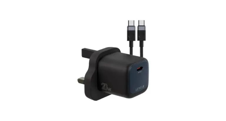 Levelo Vero GaN Single Port Adapter 20W with Type-C to Type-C/Lightning Cable - Black / Blue