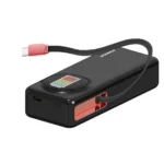 Porodo 10000mAh Animated Display Power Bank 68Cm Retractable Type-C