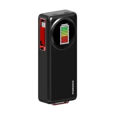 Porodo 10000mAh Animated Display Power Bank 68Cm Retractable Type-C