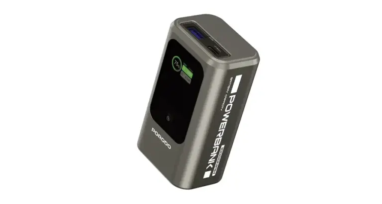 Porodo 10000mAh Mini Power Bank with Real-Time Display