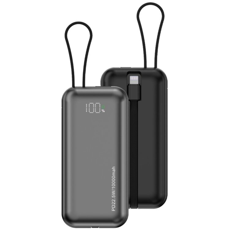 Porodo 10000mAh Power Bank Dual Built-In Cables Fast Charging