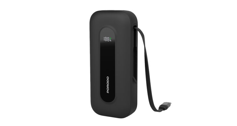 Porodo 10000mAh Power bank 58cm Retractable Type-C
