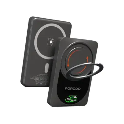 Porodo 10000mAh Qi2 Wireless Power Bank - Dark Gray