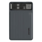 Porodo 10000mAh Slim Power Bank PD 22.5W with Built-in Type-C & Lightning Cables-Black