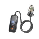 Porodo 120W Transparent Multi Port Car Charger with Rear Expansion