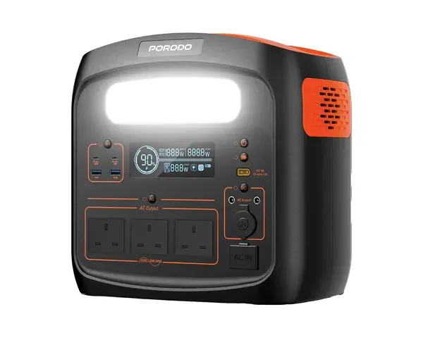 Porodo 1500W Forcebase Portable Power Station - Black/Orange