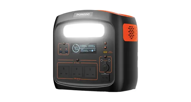 Porodo 1500W Forcebase Portable Power Station - Black/Orange