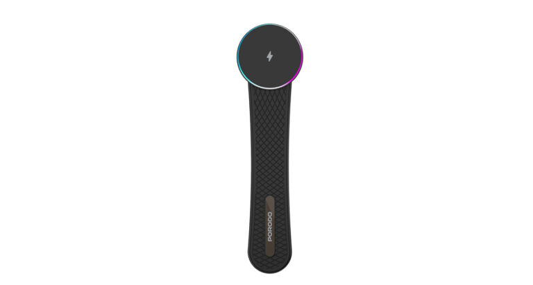 Porodo 15W Magnetic Wireless Car Mount with Dual Port Car Charger & C-C Cable 1M- Black