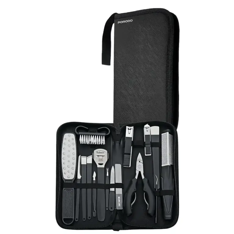 Porodo 16-In-1 Portable Nail Clipper Set for Manicure & Pedicure