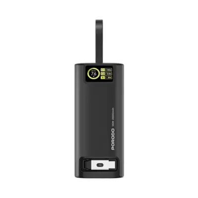 Porodo 20000mAh 130W Power Bank 1M Retractable Type-C Cable