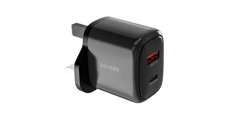 Porodo 20W+QC USB A+C Charger UK