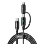 Porodo 2-IN-1 Digital-Display Fast Charging 1.2M Cable C to C+L