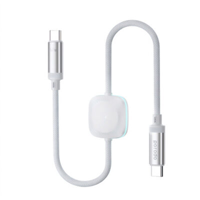 Porodo 2 in 1 USB-C to USB-C 60W Cable with Wireless Watch Charger 1.2M