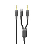 Porodo 2in1 Aux 3.5 to 3.5+typeC Cable 1.2M