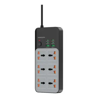 Porodo 3000W | 6AC Universal Power Strip with 6 USB Ports (4C + 2A)