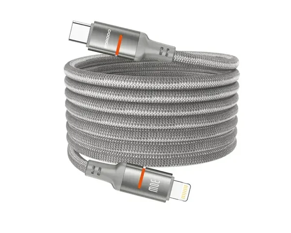 Porodo 30W Type-C to Lightning Magnetic Braided Cable 3M