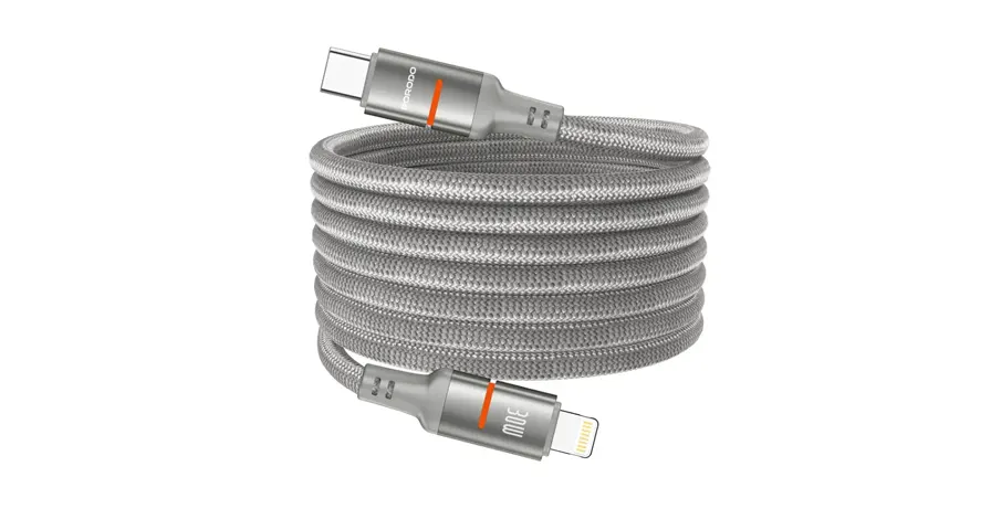 Porodo 30W Type-C to Lightning Magnetic Braided Cable 3M