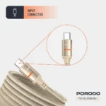 Porodo 30W Type-C to Lightning Magnetic Braided Cable 3M