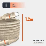 Porodo 30W Type-C to Lightning Magnetic Braided Cable 3M