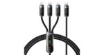 Porodo 3-IN-1 Digital-Display Fast Charging 1.2M Cable C to C+L+M